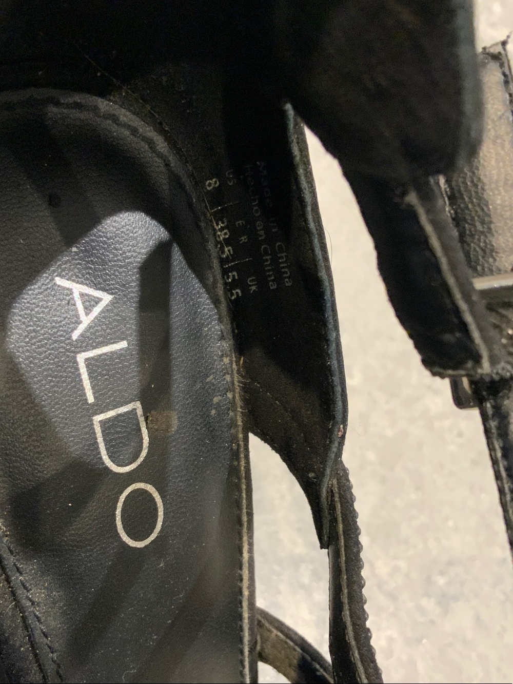ALDO Black Beaded Strappy Platform Wedge Sandals - Picture 2 of 5